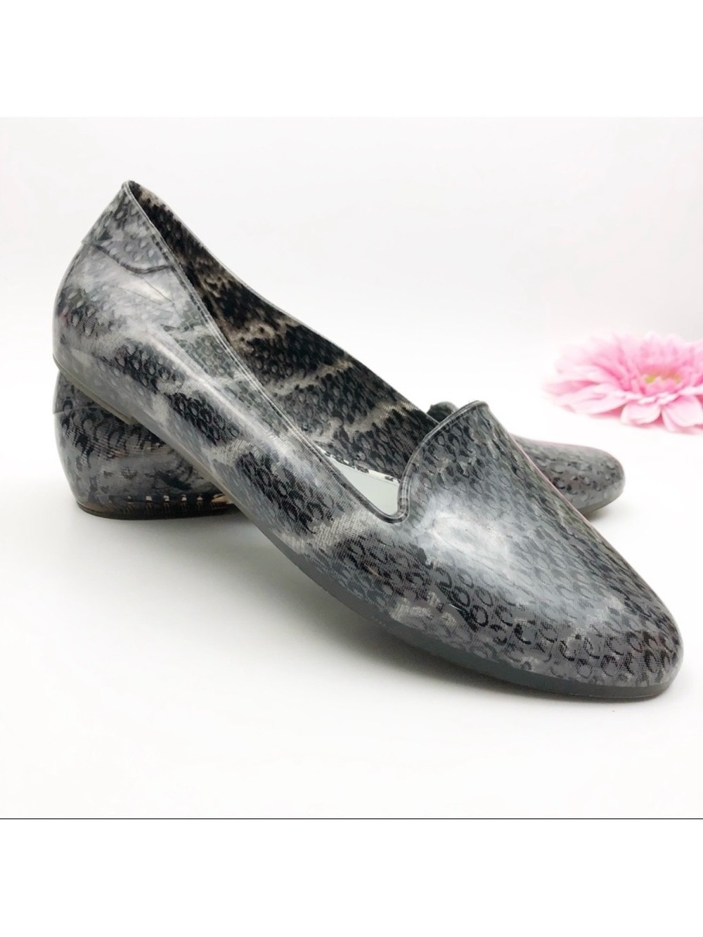 Melissa x Jason Wu Snakeskin Jelly Flats: Grey